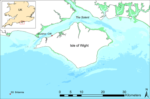 Location Map - Bouldnor Cliff